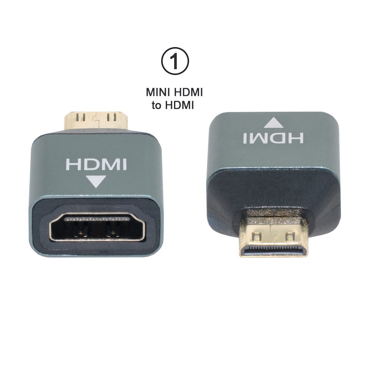 HD-013 3Pcs/Set HDMI Adapter Micro/Mini HDMI to HDMI-Compatible 1.4 Female 2-in-1 Combo Adapter Converter Support 4K 60hz