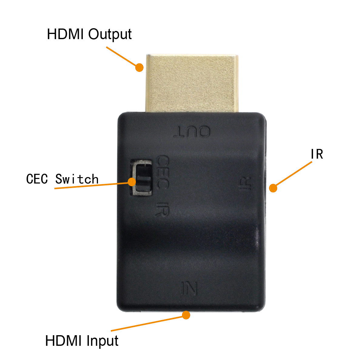 HD-007 Remote Controlled HDMI-compatible 2.0 IR Adapter with CEC ARC Function and HDCP Compliant Support to Close CEC