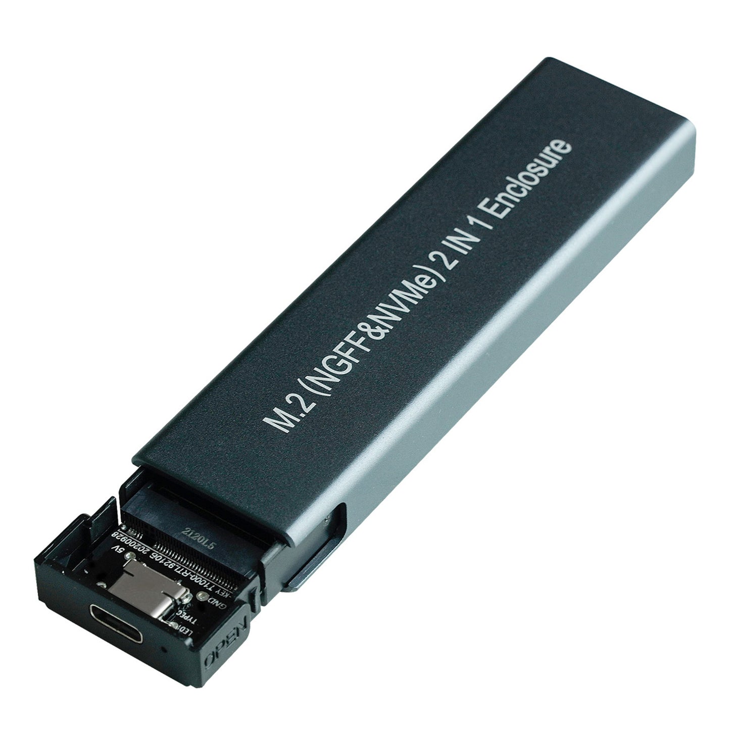 M2 SSD PCIe SATA Disk Dual Protocol NVMe NGFF M.2 SSD Enclosure USB/Type-C 10Gbps Hard Drive Enclosure Adapter - Flat Style