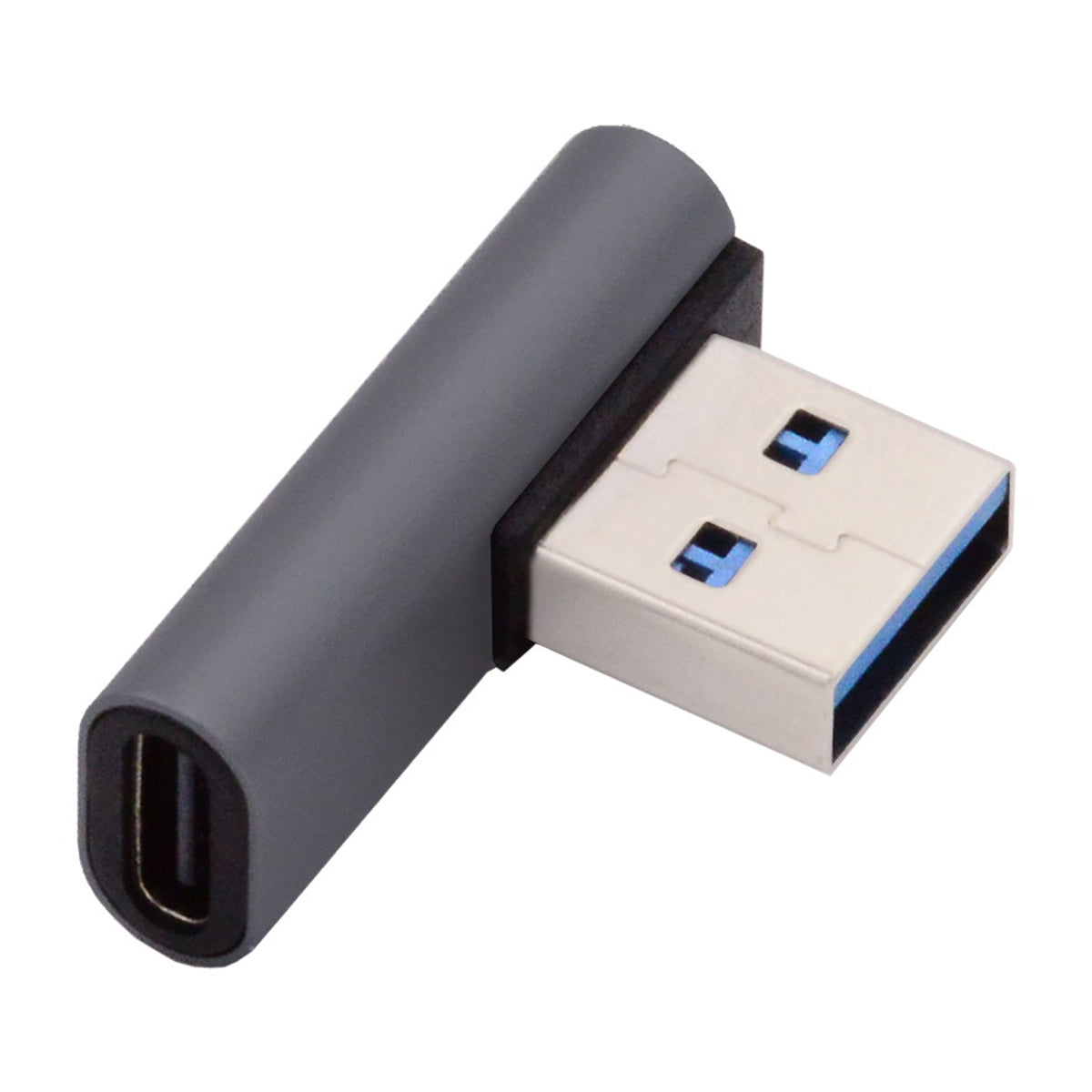 UC-067-LP Type-C Female 90 Degrees Left Angled to USB 3.0 Type-A Male Data Adapter for Laptop Desktop PC
