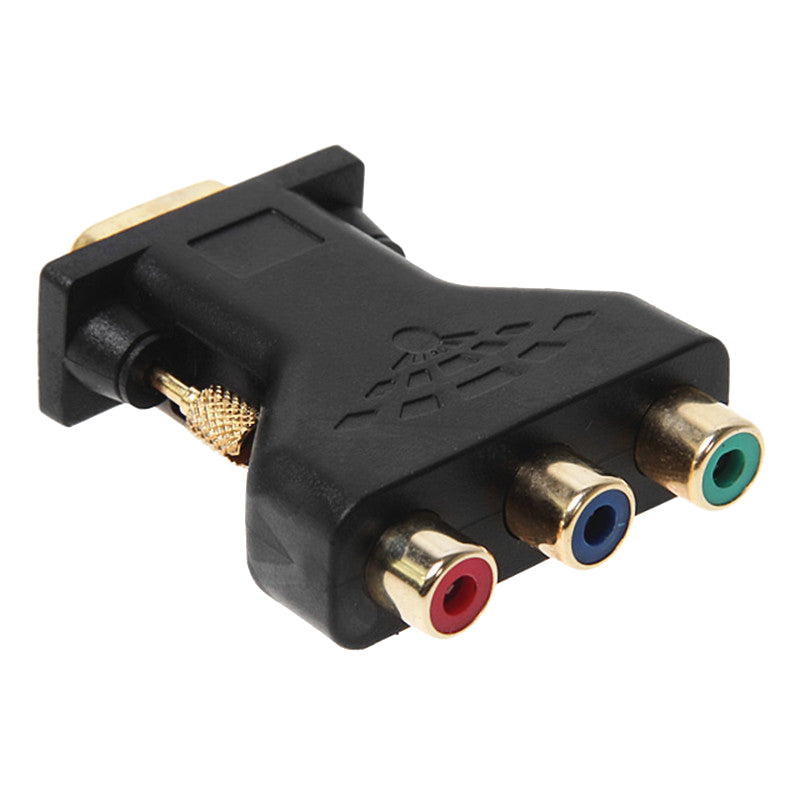 Gold-plated VGA Male to 3RCA Adapter Video Audio VGA Converter Adapter Suitable for HDTV DVD (Red, Blue, Green)