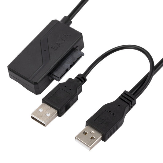 USB to 6+7 13Pin Slimline Slim SATA Cable with USB2.0 Power Supply for Laptop Optical Drive Adapter Converter