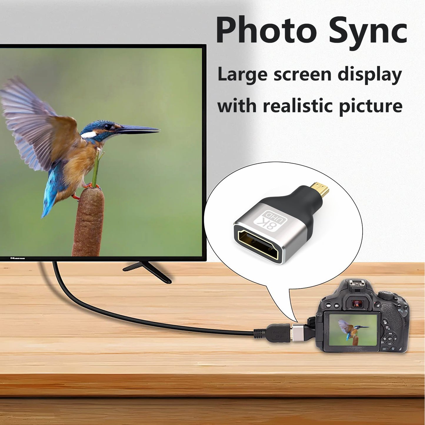 Micro HDMI Male to HDMI Female Adapter HDMI 2.1 Coupler Support 8K 60HZ Home Theater Video HDMI Port Connector