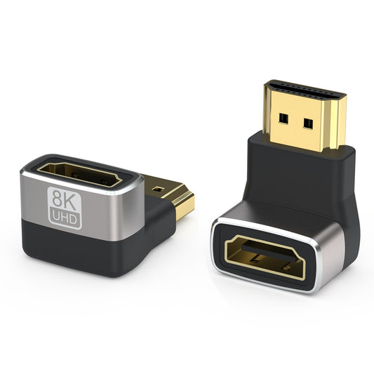 90-Degree Down Angled Design HDMI Adapter 8K 60HZ Home Theater Video Male to Female HDMI 2.1 Coupler HDMI Port Connector