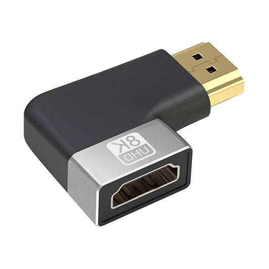 Left Angled Design HDMI 2.1 Male to Female Coupler Support 8K 60HZ HDMI Adapter UHD Video Connector HDMI Port Extender