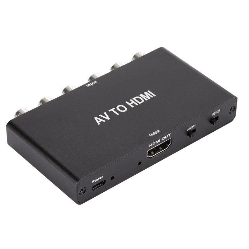 1080P Dual AV to HDMI Adapter, RCA to HDMI Converter, CVBS to HDMI Composite Video Audio Converter Supports for NTSC PC Laptop Xbox PS3 TV STB VHS VCR Camera DVD