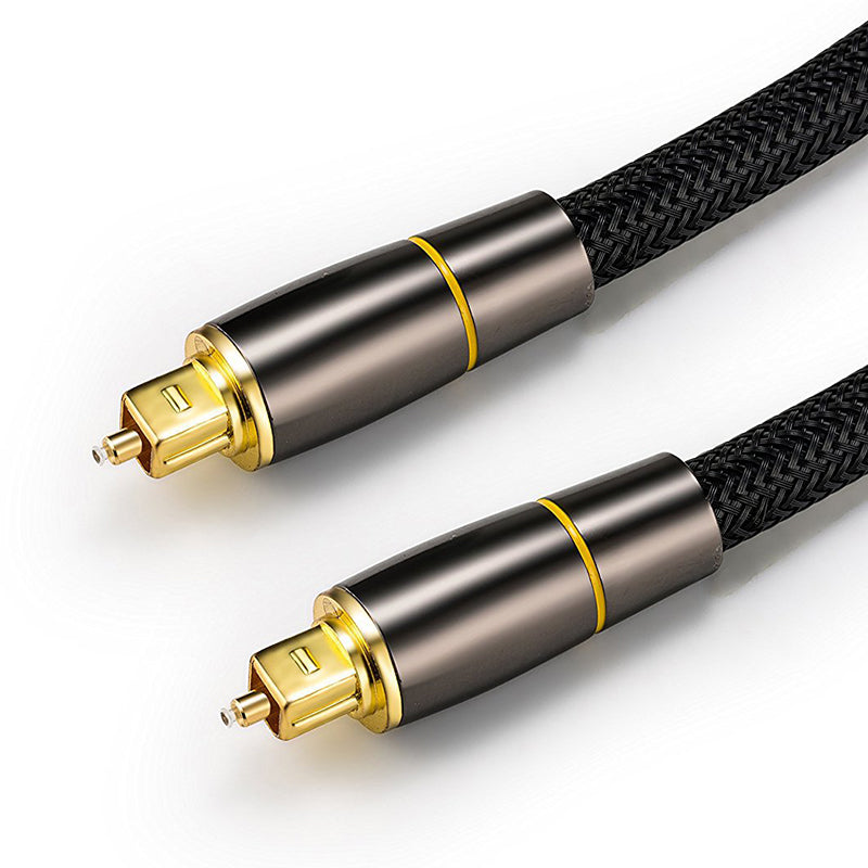 1m Digital Fiber Optical Audio Cable SPDIF Line 5.1 Channel Connection Wire for Soundbars / Stereo Systems / Amplifiers (Yellow Ring)