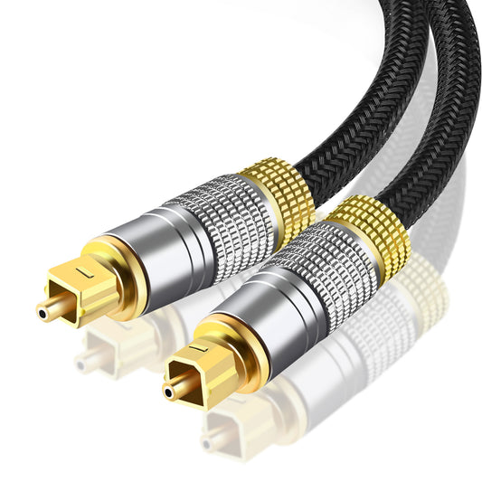 1.8m SPDIF Output 24K Gold-Plated Connector Digital Optical Audio Cable DVD TV Game Console Toslink Nylon Braided Line (Thread Type)
