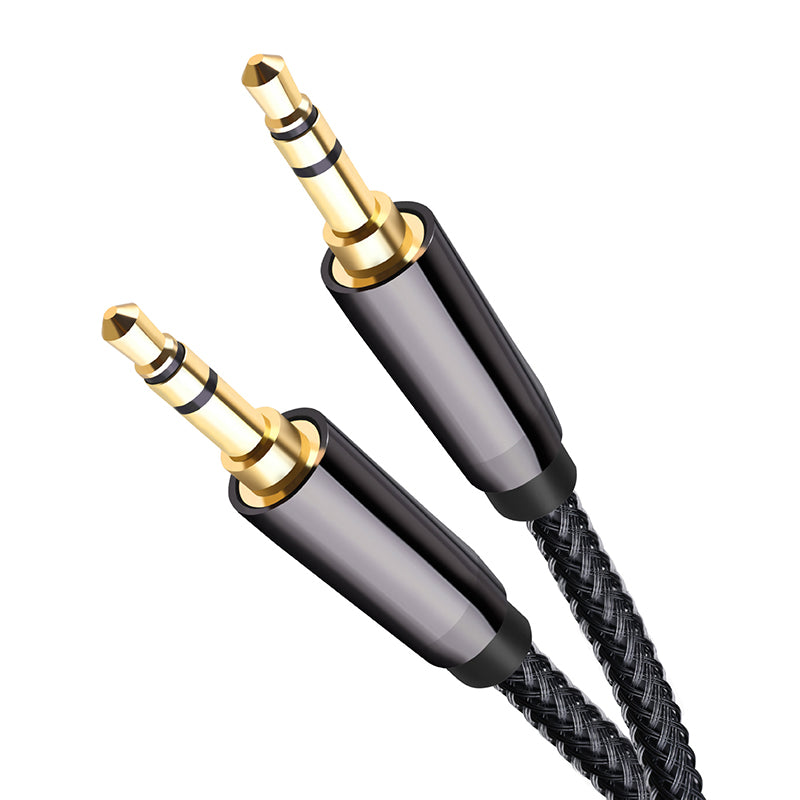 2m Nylon Braided Aux 3.5mm Male to Male Cable Audio Extension Connection Cord for Headphone, Car, Home Stereos, Speaker