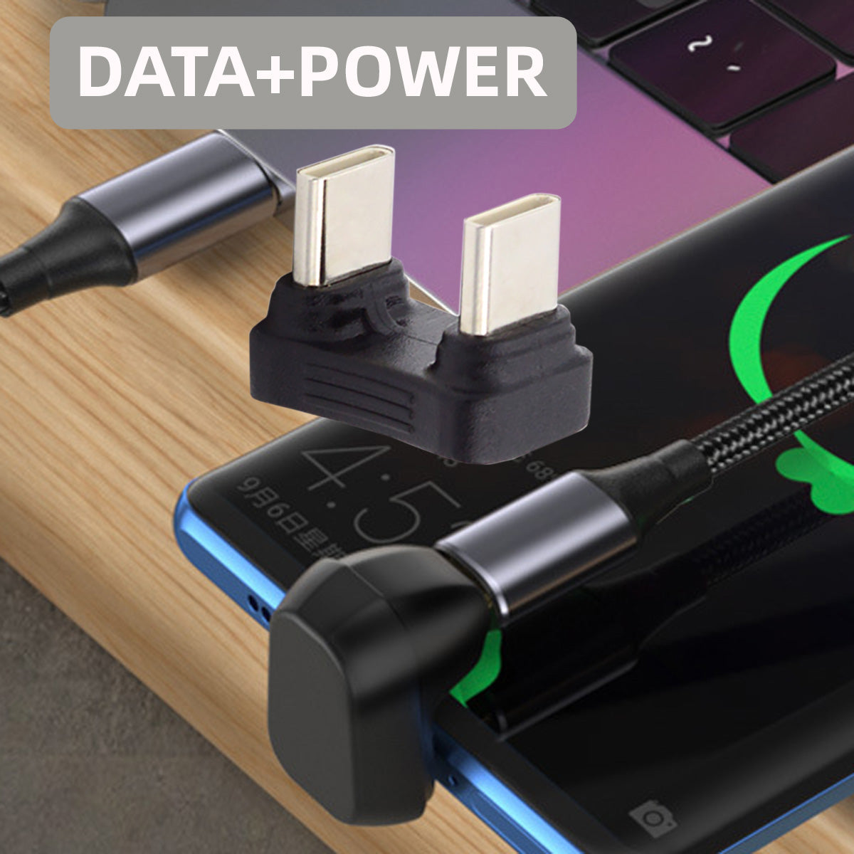 UC-009-MM Elbow U-Shape Dual-Head USB-C Adapter 480Mbps Fast Transmission Type-C Male to Male Coupler Extender Converter