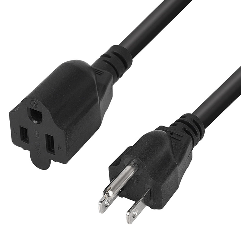 Uniqkart US 0.5m / 1.6ft NEMA 5-15P 1 to 2 Way Outlet NEMA 5-15R SJT 16AWG 3 Prong Extension Power Cable