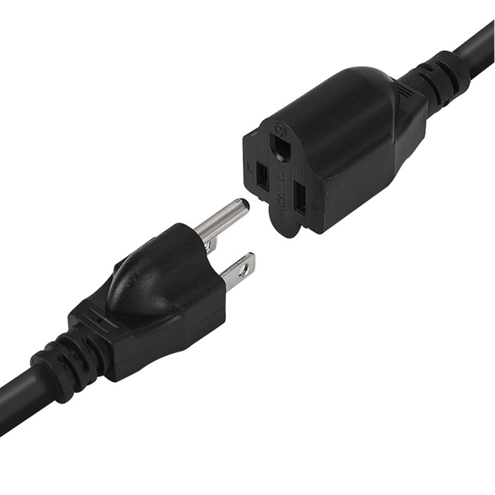 Uniqkart US 0.5m / 1.6ft NEMA 5-15P 1 to 2 Way Outlet NEMA 5-15R SJT 16AWG 3 Prong Extension Power Cable