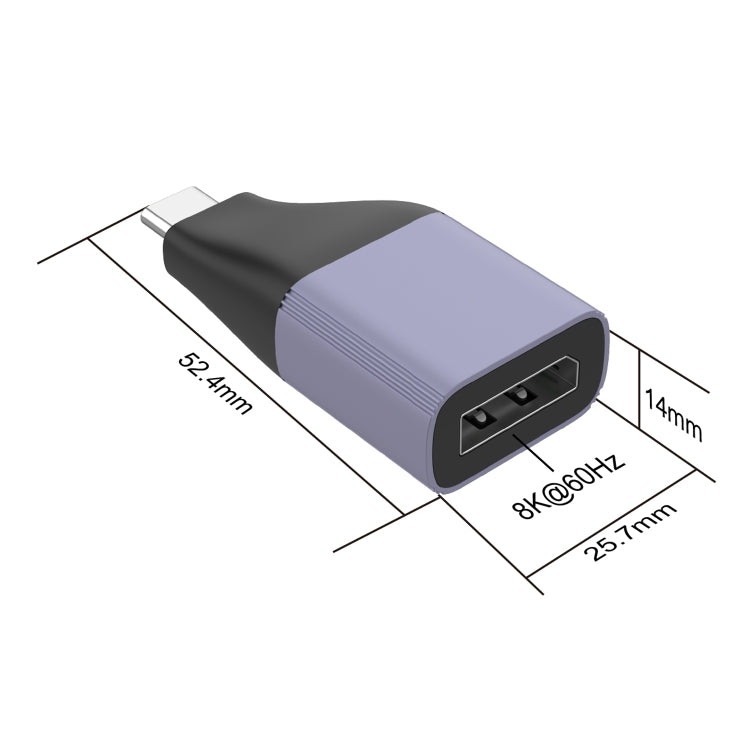 Uniqkart UC103 8K Type-C Male to DP Female HD Video Converter Aluminum Alloy + ABS Adapter
