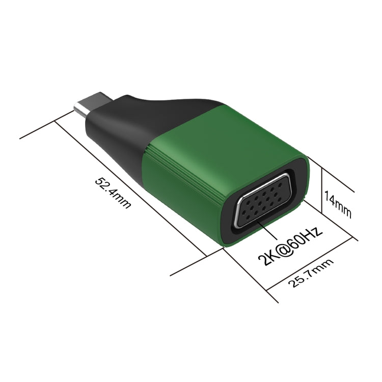 Uniqkart UC105 2K Type-C to VGA HD Video Converter Aluminum Alloy + ABS Laptop Adapter