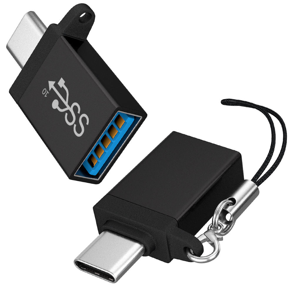Type-C Male to USB 3.0 Female Adapter 5Gbps Data Transmission Converter for Laptop Computer - Black