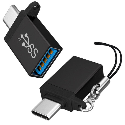 Type-C Male to USB 3.0 Female Adapter 5Gbps Data Transmission Converter for Laptop Computer - Black