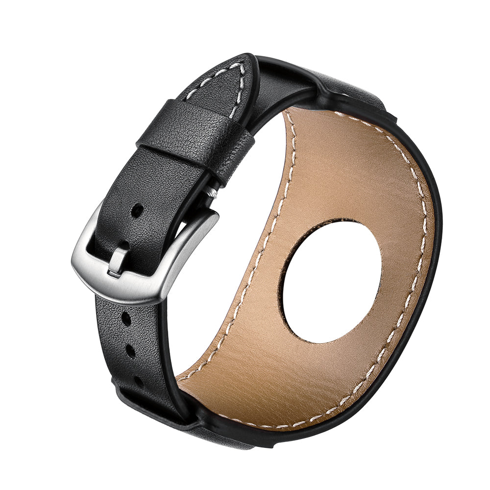 Genuine Leather Smart Watch Band Replacement Strap for Apple Watch Series 8 45mm / Ultra 49mm / 7 45mm / SE / SE (2022) / Series 6 / 5 / 4 44mm / Series 3 / 2 / 1 42mm - Black