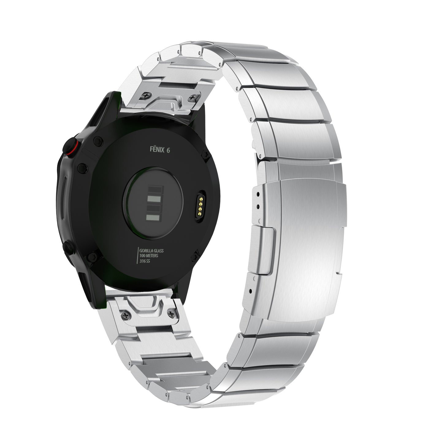 Stainless Steel Watch Band Wrist Strap for Garmin Fenix 6 - Silver