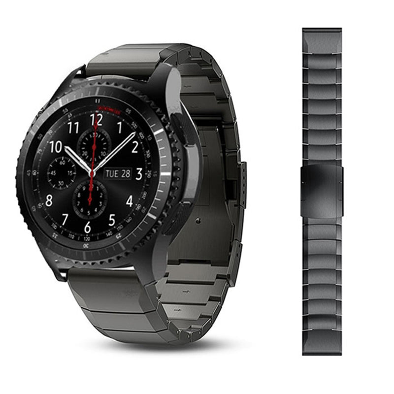 22mm One Bead Stainless Steel Watchband Replacement Strap for Huawei Watch GT 2e/GT2 46mm - Black