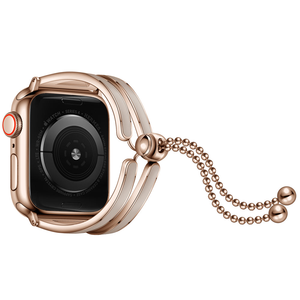 Stainless Steel Watch Band Jewelry Bracelet for Apple Watch Series 7 / 8 41mm / Series 6 / SE / SE(2022) / 5 / 4 40mm / Series 3 2 1 38mm - Rose Gold / Apricot