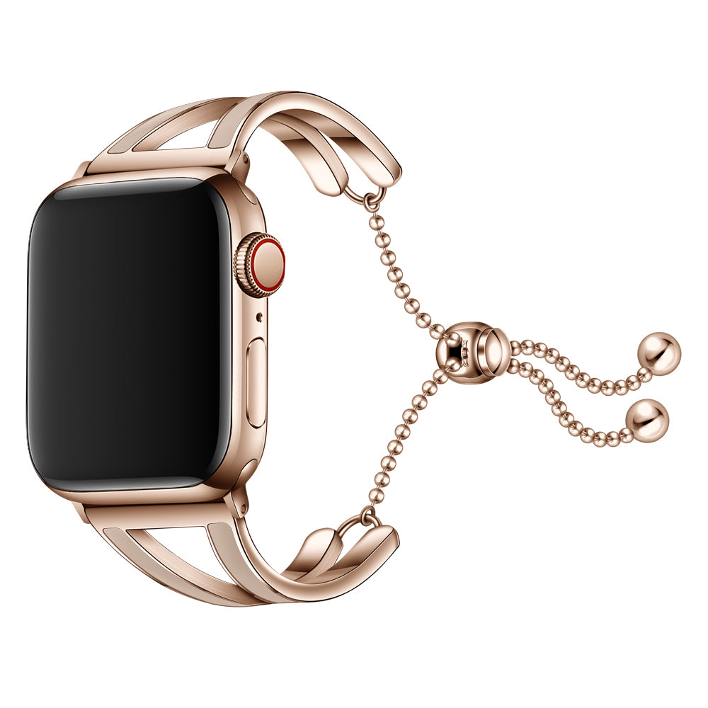 Stainless Steel Watch Band Jewelry Bracelet for Apple Watch Series 7 / 8 41mm / Series 6 / SE / SE(2022) / 5 / 4 40mm / Series 3 2 1 38mm - Rose Gold / Apricot