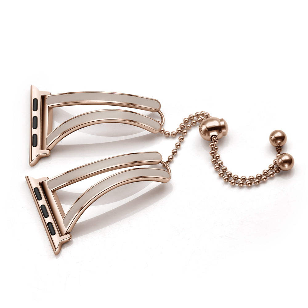 Stainless Steel Watch Band Jewelry Bracelet for Apple Watch Series 7 / 8 41mm / Series 6 / SE / SE(2022) / 5 / 4 40mm / Series 3 2 1 38mm - Rose Gold / Apricot