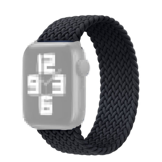 Elastic Nylon Watch Band Replacement Watch Strap 24mm for Apple Watch Ultra 49mm / Series 8 / 7 45mm 6 / 5 / 4 / SE / SE (2022) 44mm, Series 3 / 2 / 1 42mm [Size: S] - Black