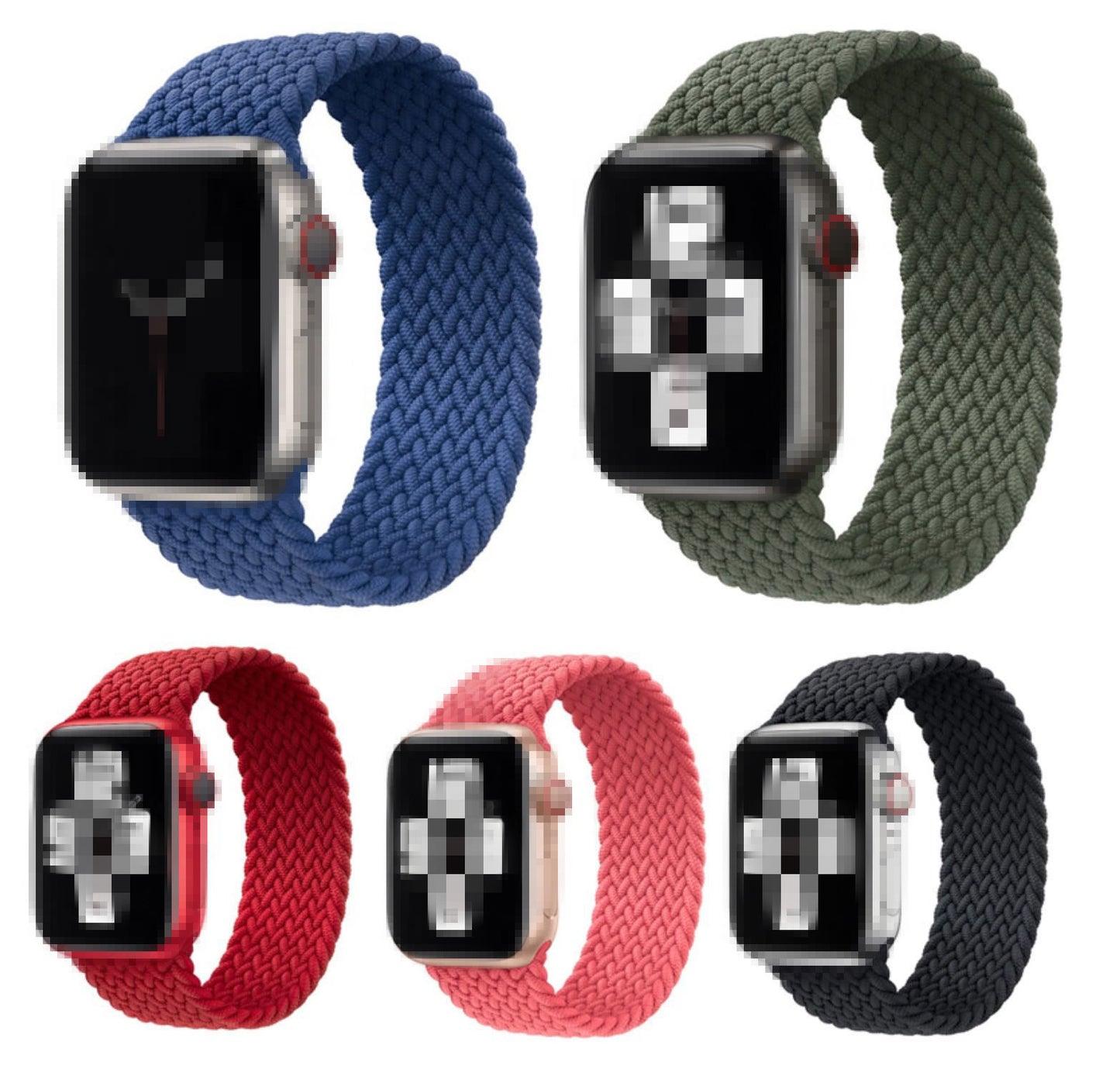 Elastic Nylon Watch Band Replacement Watch Strap 24mm for Apple Watch Ultra 49mm / Series 8 / 7 45mm 6 / 5 / 4 / SE / SE (2022) 44mm, Series 3 / 2 / 1 42mm [Size: S] - Black