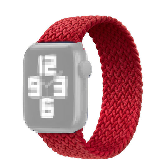 Elastic Nylon Watch Band Replacement Watch Strap 24mm for Apple Watch Ultra 49mm / Series 8 / 7 45mm 6 / 5 / 4 / SE / SE (2022) 44mm, Series 3 / 2 / 1 42mm [Size: S] - Red