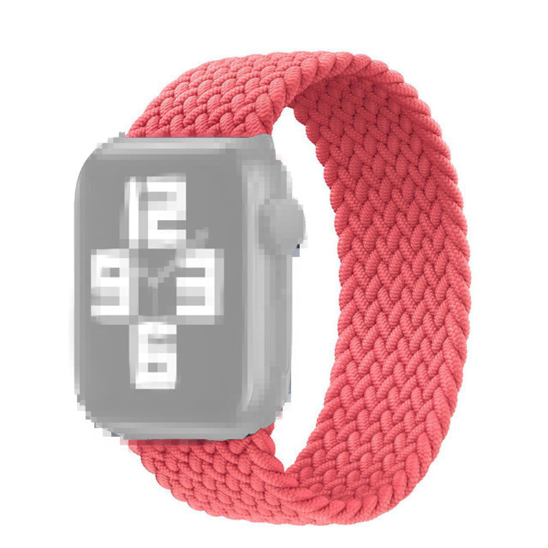 Elastic Nylon Watch Band Replacement Watch Strap 24mm for Apple Watch Ultra 49mm / Series 8 / 7 45mm 6 / 5 / 4 / SE / SE (2022) 44mm, Series 3 / 2 / 1 42mm [Size: S] - Pink