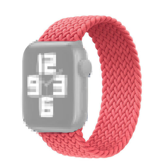 Elastic Nylon Watch Band Replacement Watch Strap 24mm for Apple Watch Ultra 49mm / Series 8 / 7 45mm 6 / 5 / 4 / SE / SE (2022) 44mm, Series 3 / 2 / 1 42mm [Size: S] - Pink