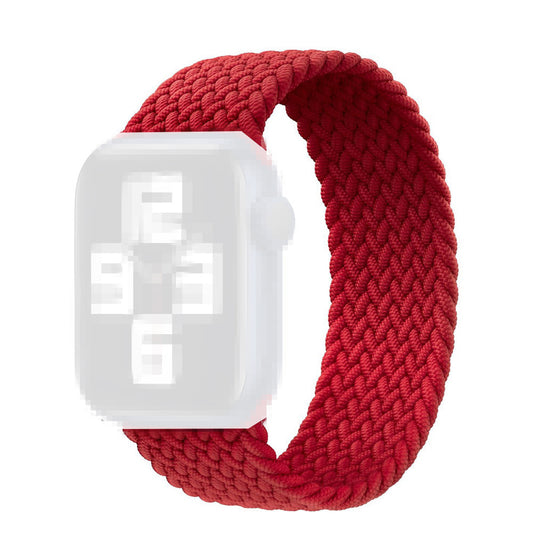 Elastic Nylon Watch Band Replacement Watch Strap 24mm for Apple Watch Ultra 49mm / Series 8 / 7 45mm 6 / 5 / 4 / SE / SE (2022) 44mm, Series 3 / 2 / 1 42mm [Size: M] - Red