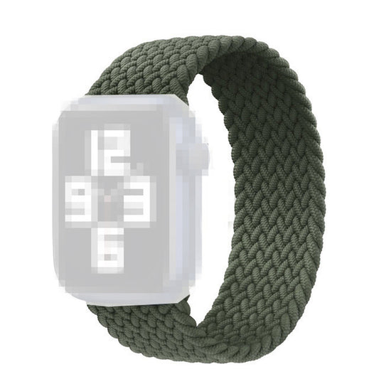 Elastic Nylon Watch Band Replacement Watch Strap 24mm for Apple Watch Ultra 49mm / Series 8 / 7 45mm 6 / 5 / 4 / SE / SE (2022) 44mm, Series 3 / 2 / 1 42mm [Size: M] - Army Green
