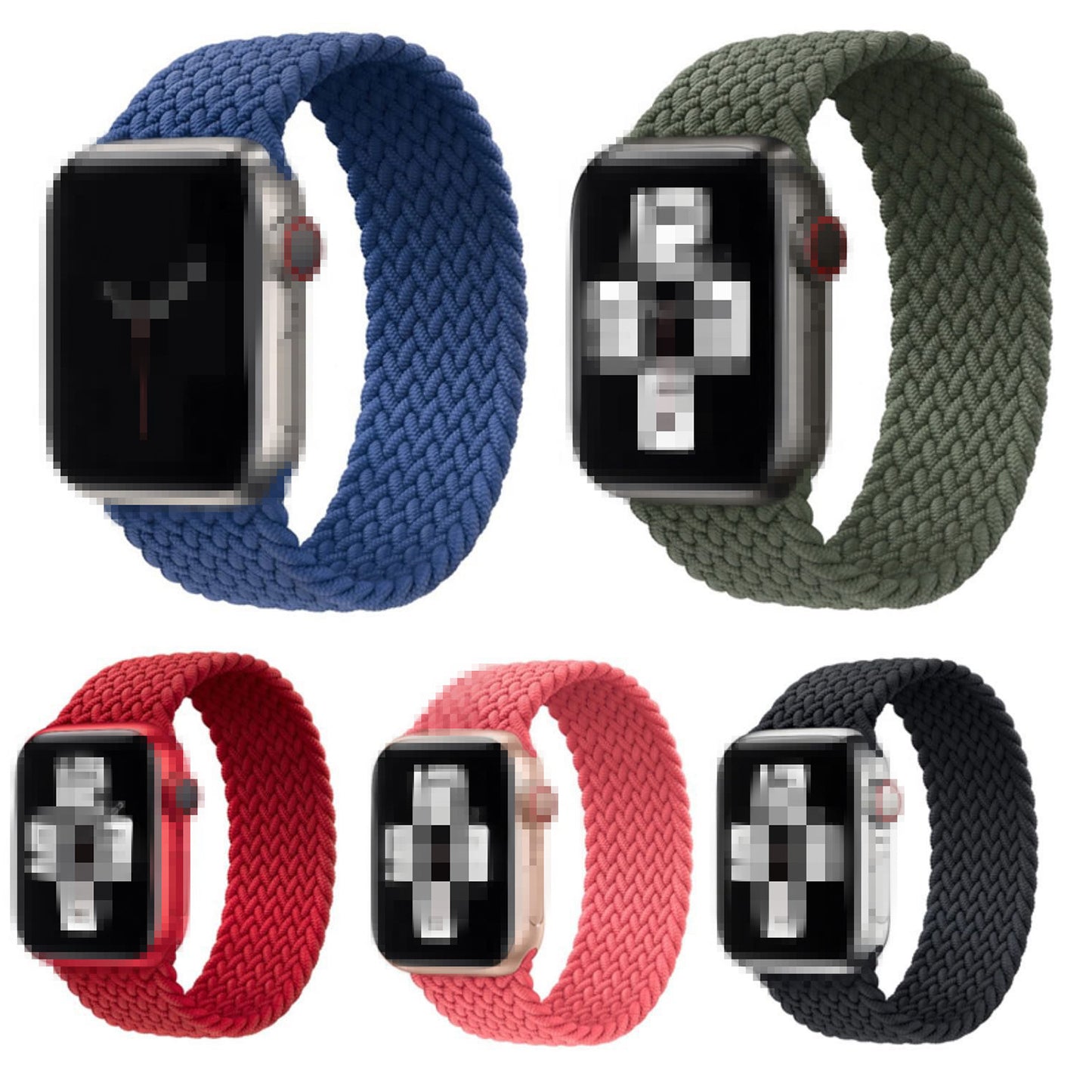Elastic Nylon Watch Band Replacement Watch Strap 24mm for Apple Watch Ultra 49mm / Series 8 / 7 45mm 6 / 5 / 4 / SE / SE (2022) 44mm, Series 3 / 2 / 1 42mm [Size: M] - Army Green