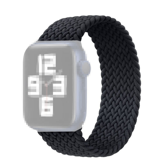 Elastic Nylon Watch Band Replacement Watch Strap 24mm for Apple Watch 7 / 8 41mm / Series 4 / 5 / SE / SE(2022) / 6 40mm / Watch Series 1 / 2 / 3 38mm [Size: S] - Black
