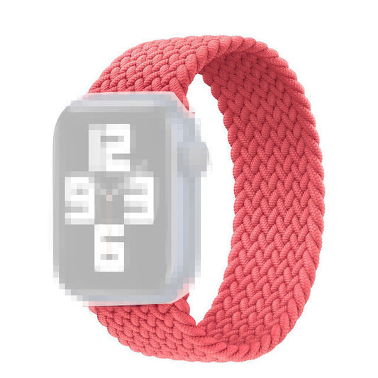 Elastic Nylon Watch Band Replacement Watch Strap 24mm for Apple Watch 7 / 8 41mm / Series 4 / 5 / SE / SE(2022) / 6 40mm / Watch Series 1 / 2 / 3 38mm [Size: S] - Pink