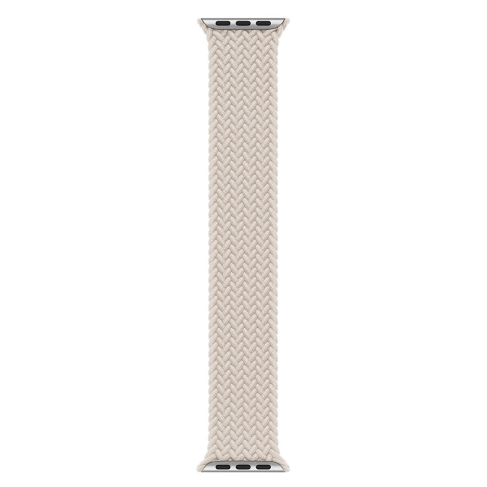Elastic Nylon Watch Band Replacement Watch Strap 24mm for Apple Watch Series 7 / 8 41mm / Series 4 / 5 / SE / SE(2022) / 6 40mm / Watch Series 1 / 2 / 3 38mm [Size: S] - Beige