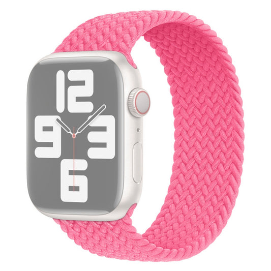 Elastic Nylon Watch Band Replacement Watch Strap 24mm for Apple Watch Series 7 / 8 41mm / Series 4 / 5 / SE / SE(2022) / 6 40mm / Watch Series 1 / 2 / 3 38mm [Size: S] - Light Pink