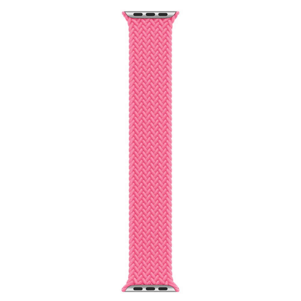Elastic Nylon Watch Band Replacement Watch Strap 24mm for Apple Watch Series 7 / 8 41mm / Series 4 / 5 / SE / SE(2022) / 6 40mm / Watch Series 1 / 2 / 3 38mm [Size: S] - Light Pink