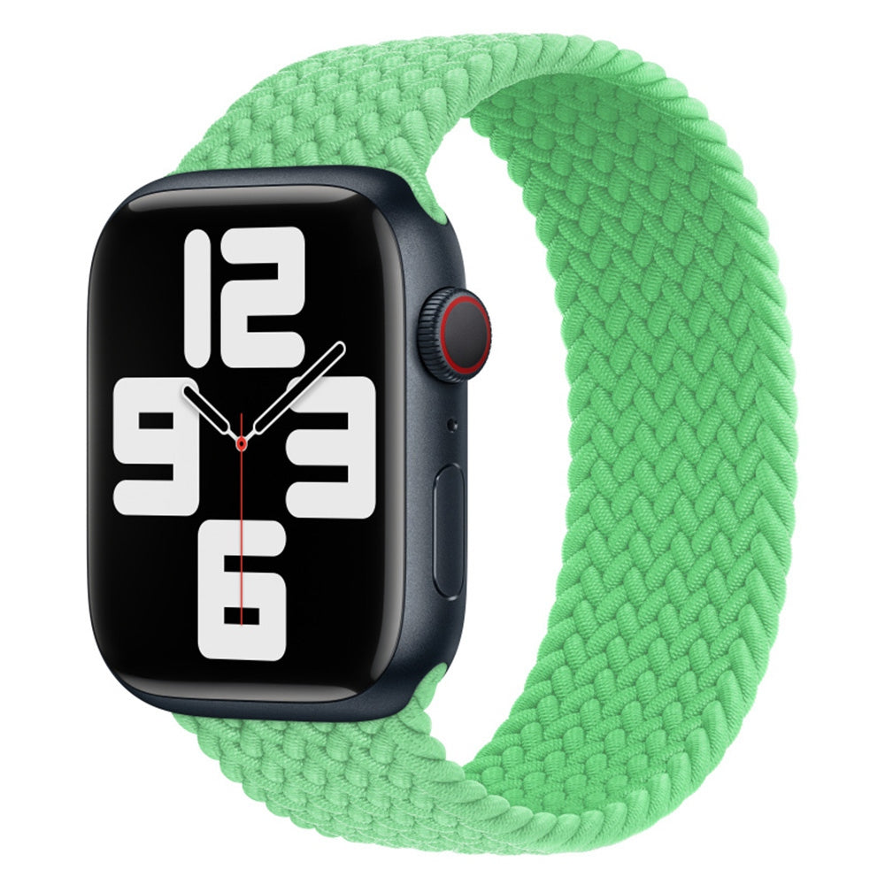 Elastic Nylon Watch Band Replacement Watch Strap 24mm for Apple Watch Series 7 / 8 41mm / Series 4 / 5 / SE / SE(2022) / 6 40mm / Watch Series 1 / 2 / 3 38mm [Size: S] - Green