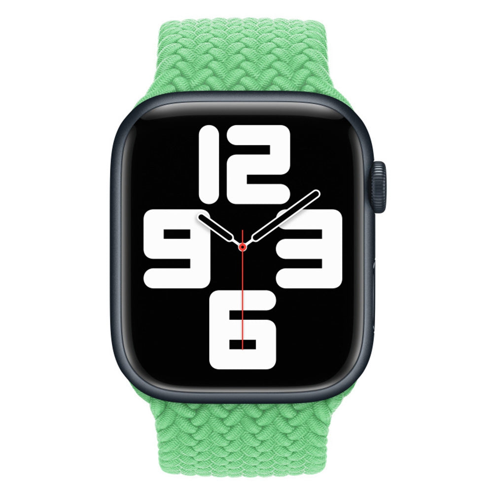 Elastic Nylon Watch Band Replacement Watch Strap 24mm for Apple Watch Series 7 / 8 41mm / Series 4 / 5 / SE / SE(2022) / 6 40mm / Watch Series 1 / 2 / 3 38mm [Size: S] - Green