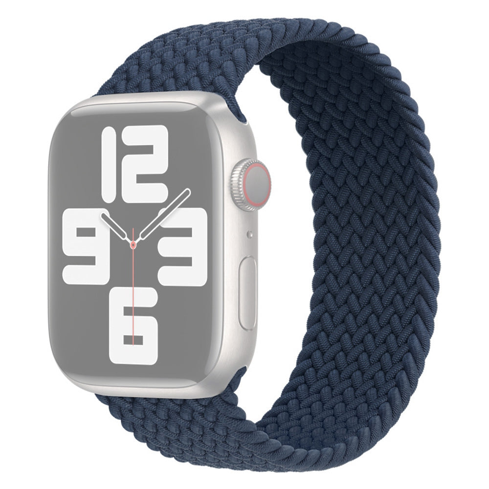 Elastic Nylon Watch Band Replacement Watch Strap 24mm for Apple Watch Series 7 / 8 41mm / Series 4 / 5 / SE / SE(2022) / 6 40mm / Watch Series 1 / 2 / 3 38mm [Size: S] - Dark Blue
