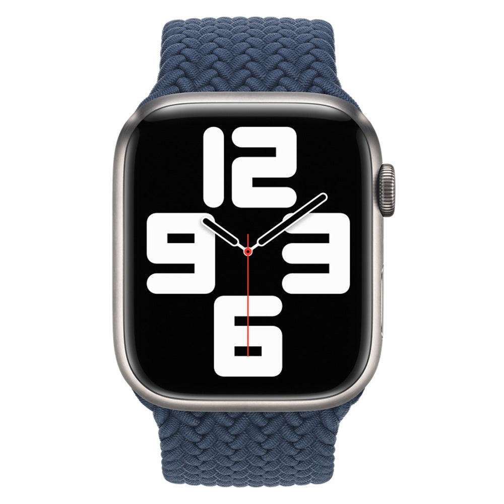Elastic Nylon Watch Band Replacement Watch Strap 24mm for Apple Watch Series 7 / 8 41mm / Series 4 / 5 / SE / SE(2022) / 6 40mm / Watch Series 1 / 2 / 3 38mm [Size: S] - Dark Blue