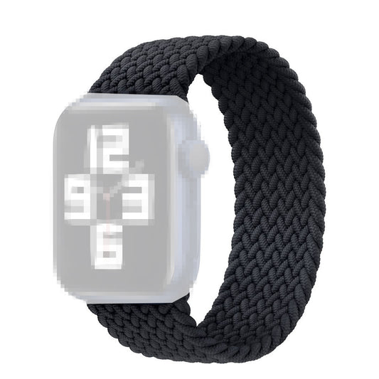 Elastic Nylon Watch Band Replacement Watch Strap 24mm for Apple Watch Ultra 49mm / Series 8 / 7 45mm 6 / 5 / 4 / SE / SE (2022) 44mm, Series 3 / 2 / 1 42mm [Size: L] - Black