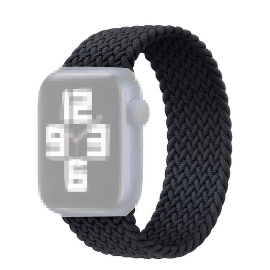 Elastic Nylon Watch Band Replacement Watch Strap 24mm for Apple Watch Series 7 / 8 41mm / Series 4 / 5 / SE / SE(2022) / 6 40mm / Watch Series 1 / 2 / 3 38mm [Size: L] - Black