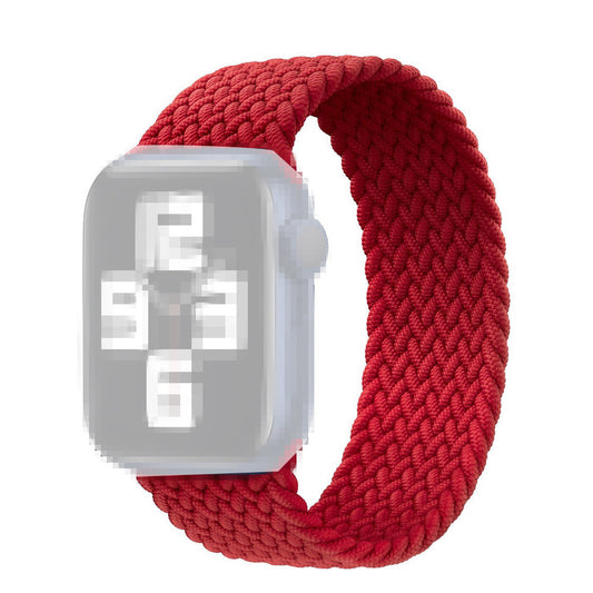 Elastic Nylon Watch Band Replacement Watch Strap 24mm for Apple Watch Series 7 / 8 41mm / Series 4 / 5 / SE / SE(2022) / 6 40mm / Watch Series 1 / 2 / 3 38mm [Size: L] - Red