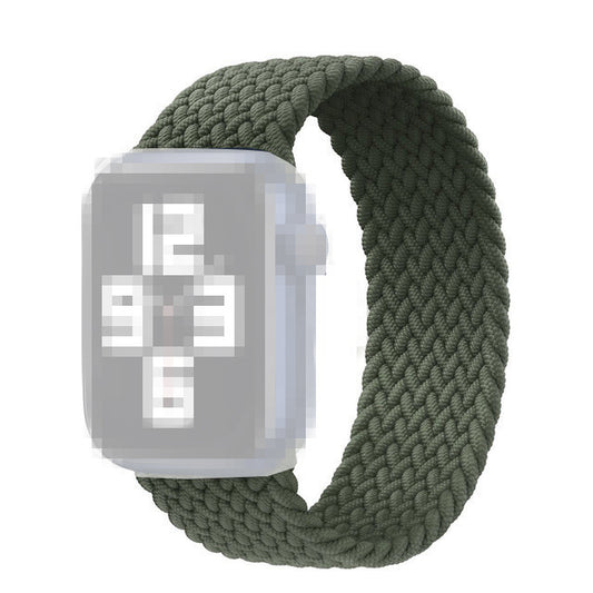 Elastic Nylon Watch Band Replacement Watch Strap 24mm for Apple Watch Series 7 / 8 41mm / Series 4 / 5 / SE / SE(2022) / 6 40mm / Watch Series 1 / 2 / 3 38mm [Size: L] - Army Green
