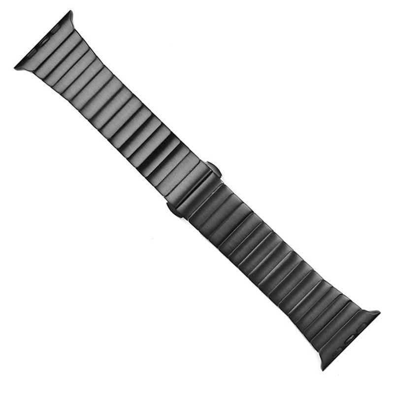 For Apple Watch Series 8 / 7 41mm Stainless Steel Watch Band Metal Strap Replacement with Butterfly Buckle - Black