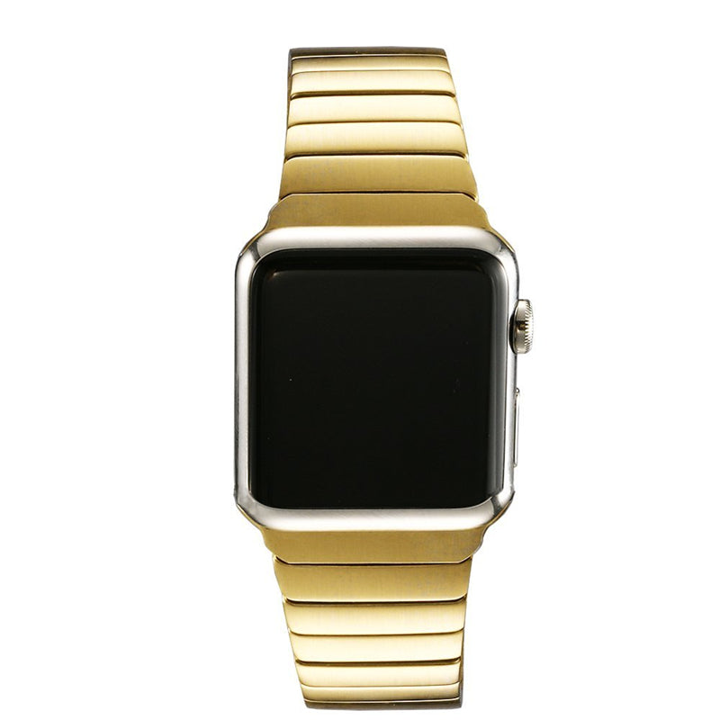 For Apple Watch Series 8 / 7 41mm Stainless Steel Watch Band Metal Strap Replacement with Butterfly Buckle - Gold