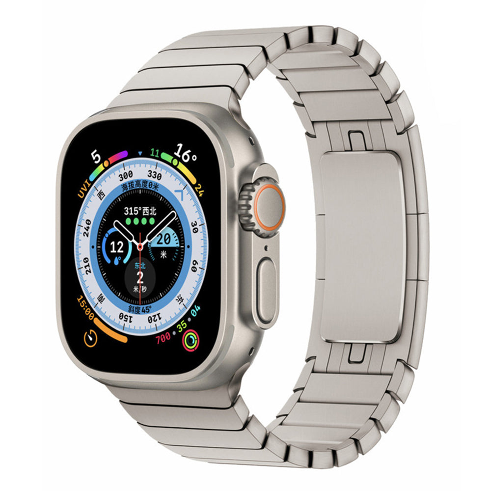 For Apple Watch Series 8 / 7 41mm / 6 / SE / SE (2022) / 5 / 4 40mm / 3 / 2 / 1 38mm Wrist Strap Stainless Steel Watch Band - Starlight
